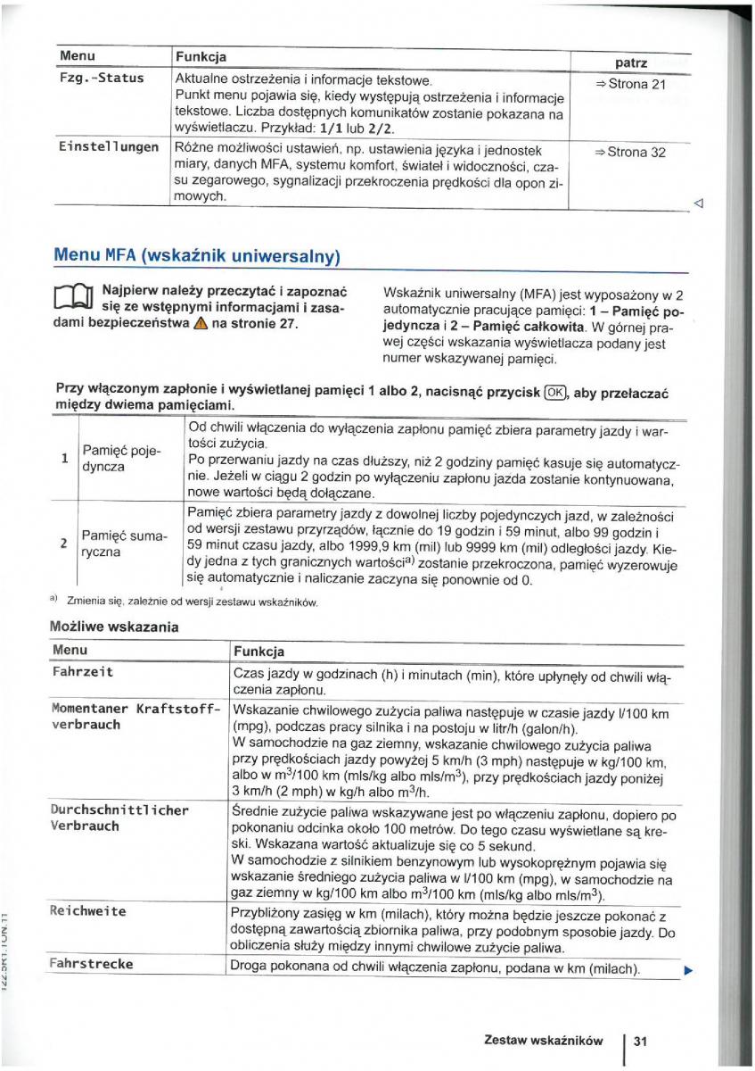 VW Touran I 1 2FL instrukcja obslugi / page 33