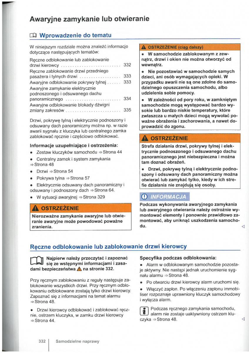 VW Touran I 1 2FL instrukcja obslugi / page 334