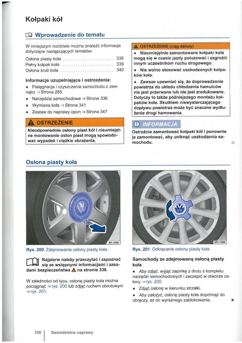 VW Touran I 1 2FL instrukcja obslugi / page 340