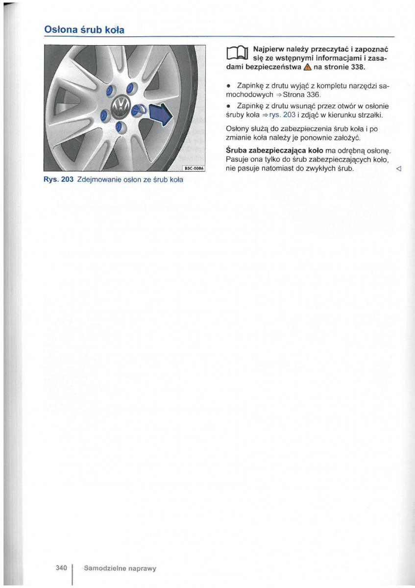 VW Touran I 1 2FL instrukcja obslugi / page 342