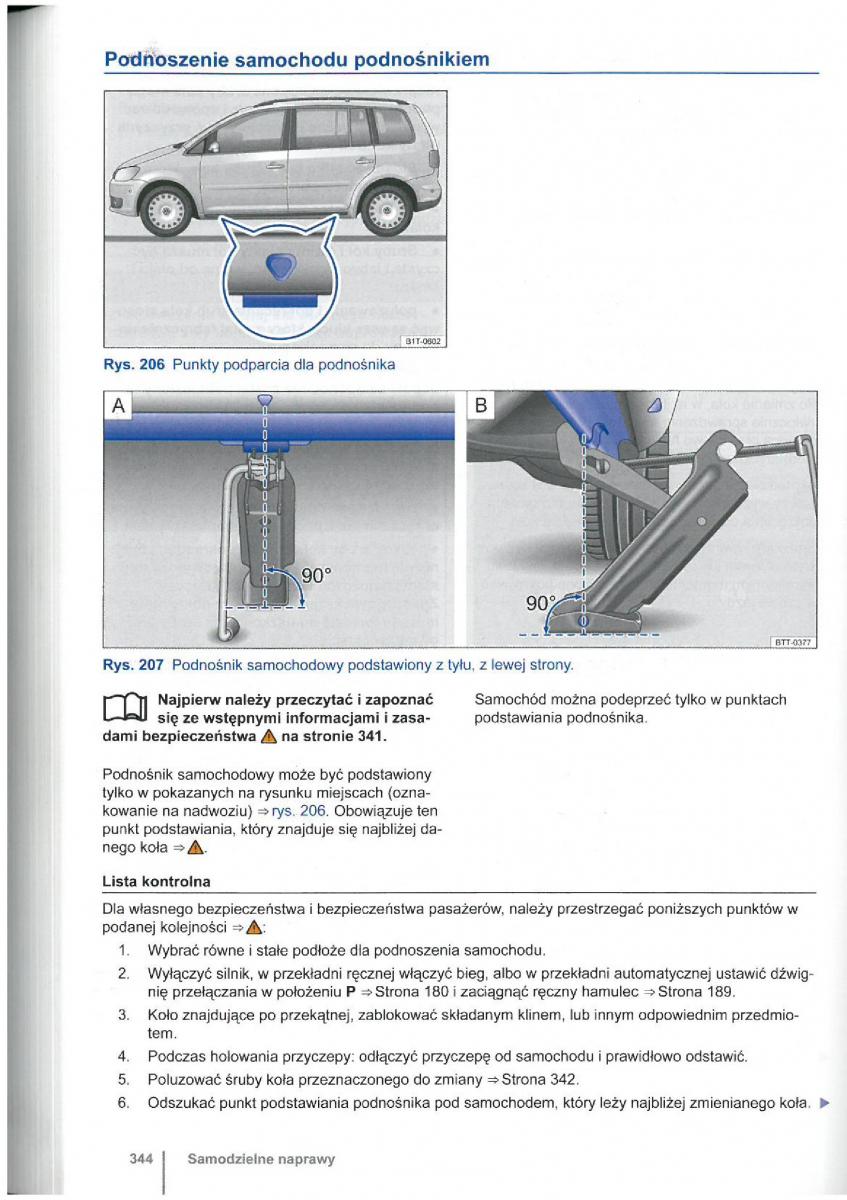 VW Touran I 1 2FL instrukcja obslugi / page 346