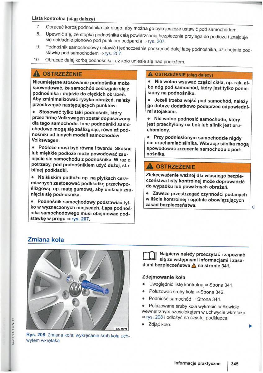 VW Touran I 1 2FL instrukcja obslugi / page 347