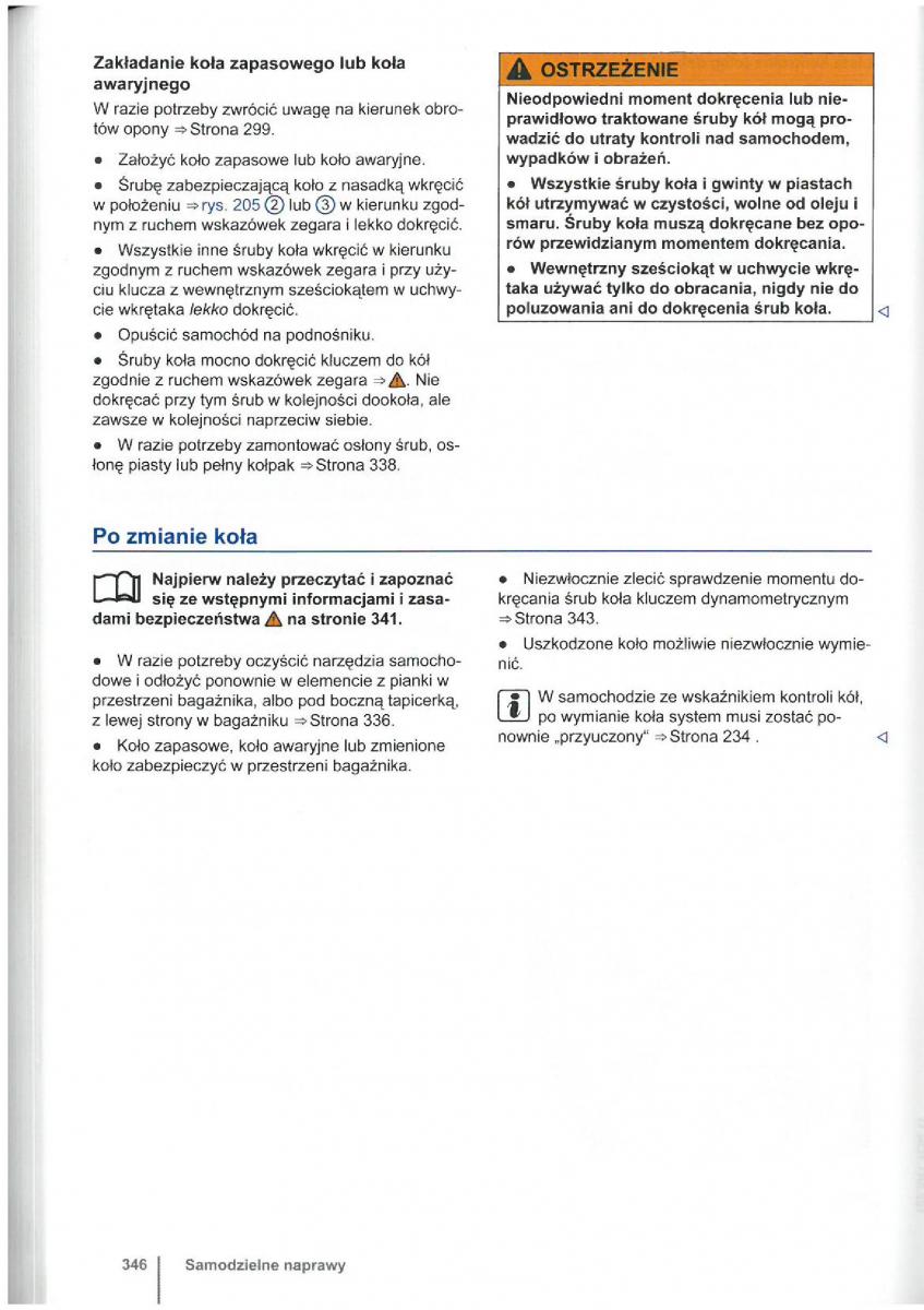 VW Touran I 1 2FL instrukcja obslugi / page 348