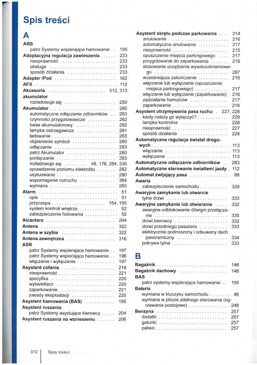 VW Touran I 1 2FL instrukcja obslugi / page 374