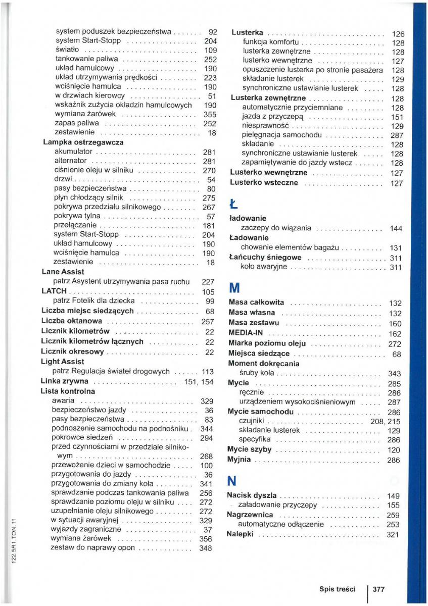VW Touran I 1 2FL instrukcja obslugi / page 379