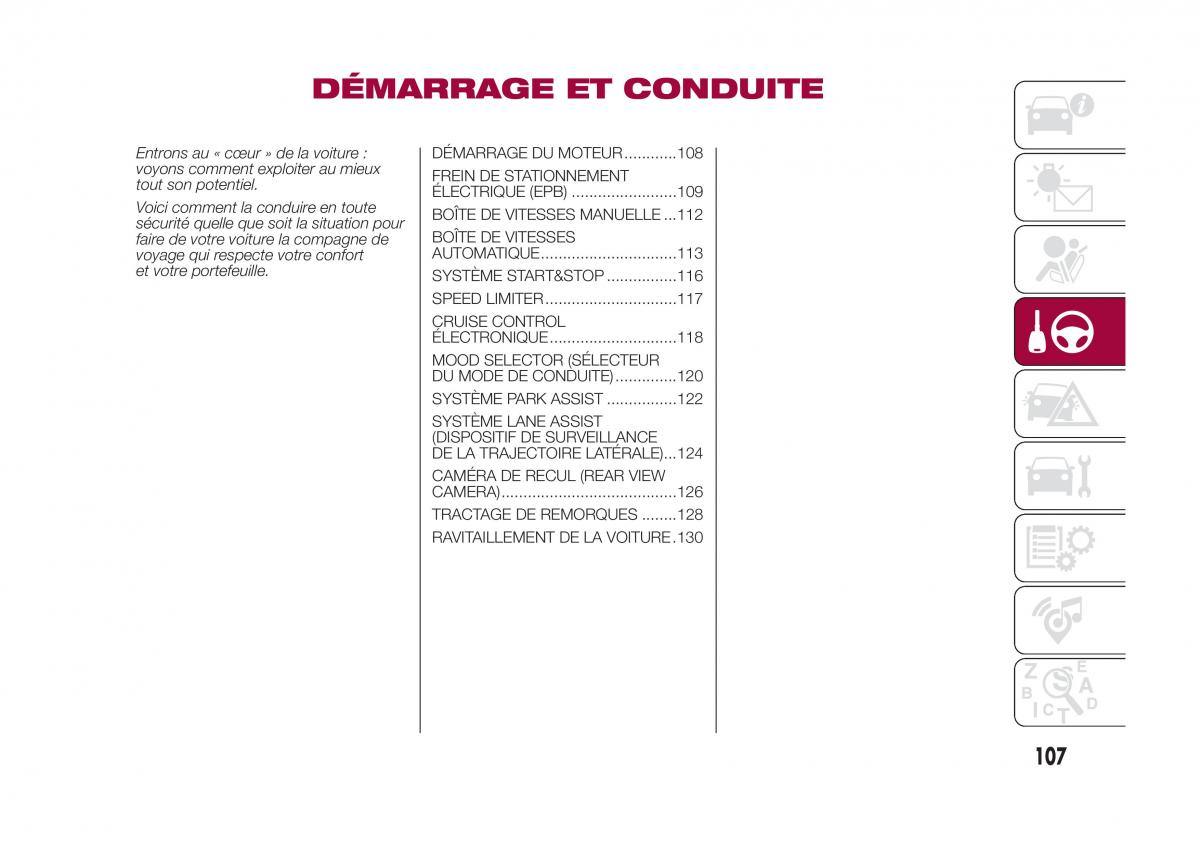 Fiat 500X manuel du proprietaire / page 109