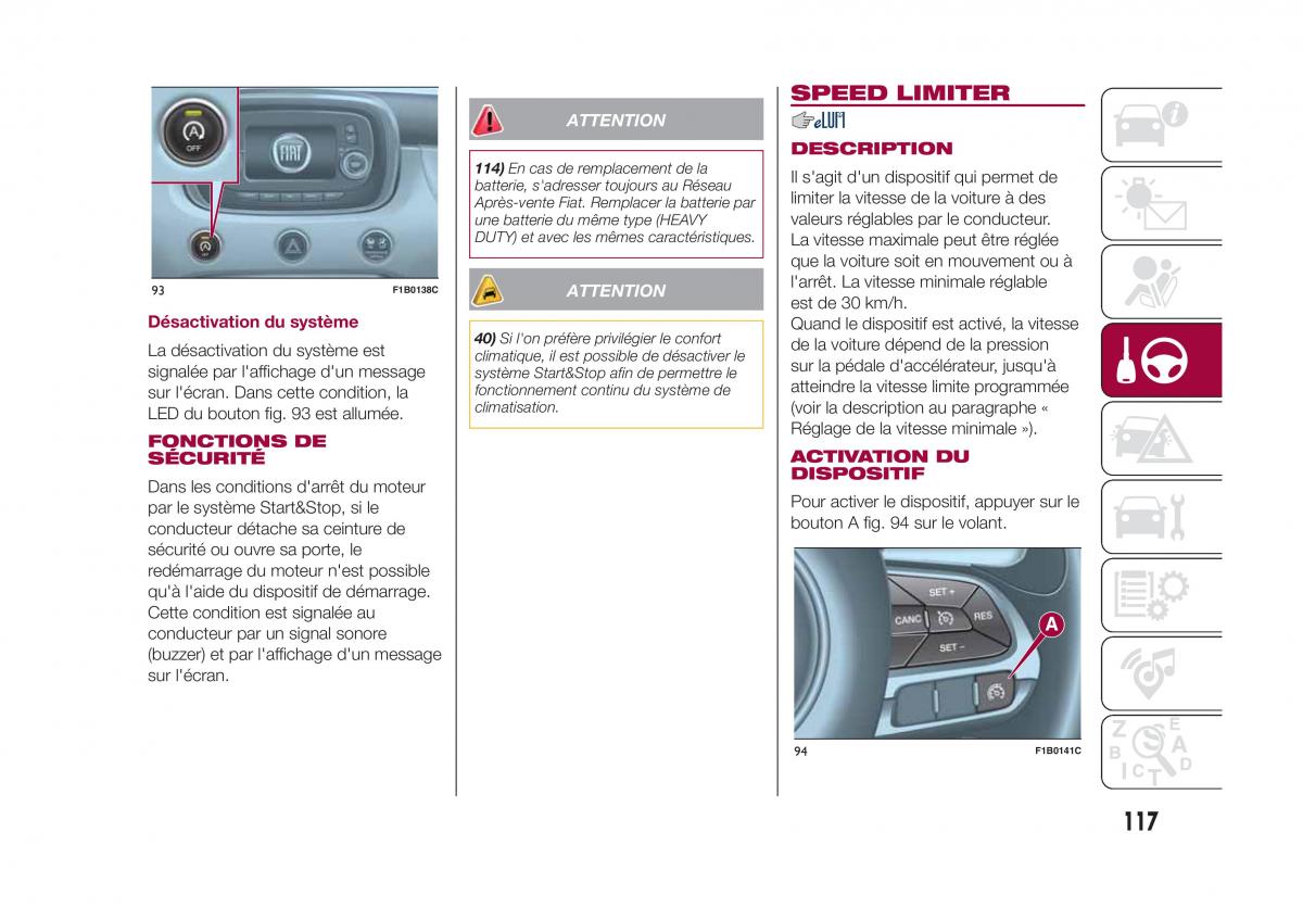 Fiat 500X manuel du proprietaire / page 119