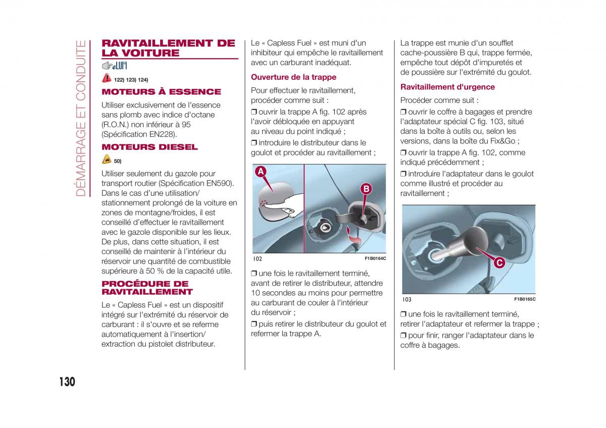 Fiat 500X manuel du proprietaire / page 132