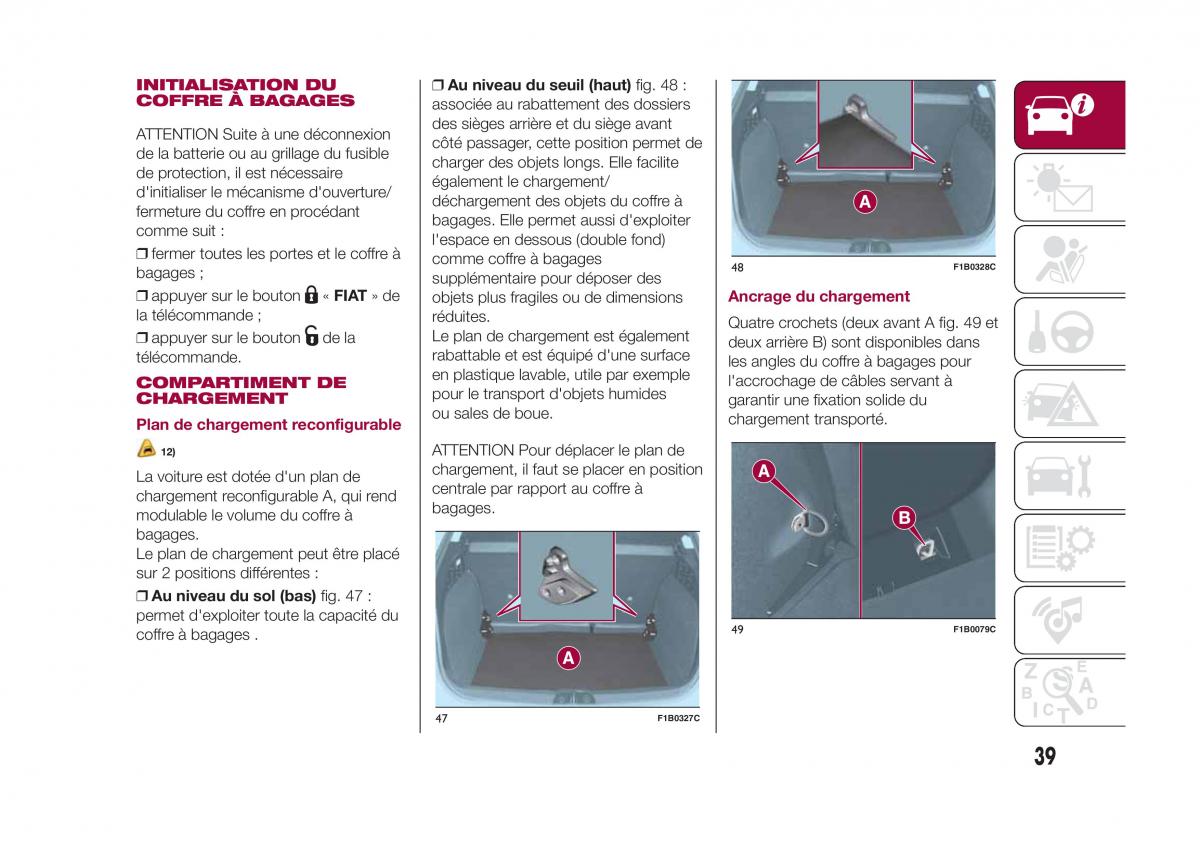 Fiat 500X manuel du proprietaire / page 41