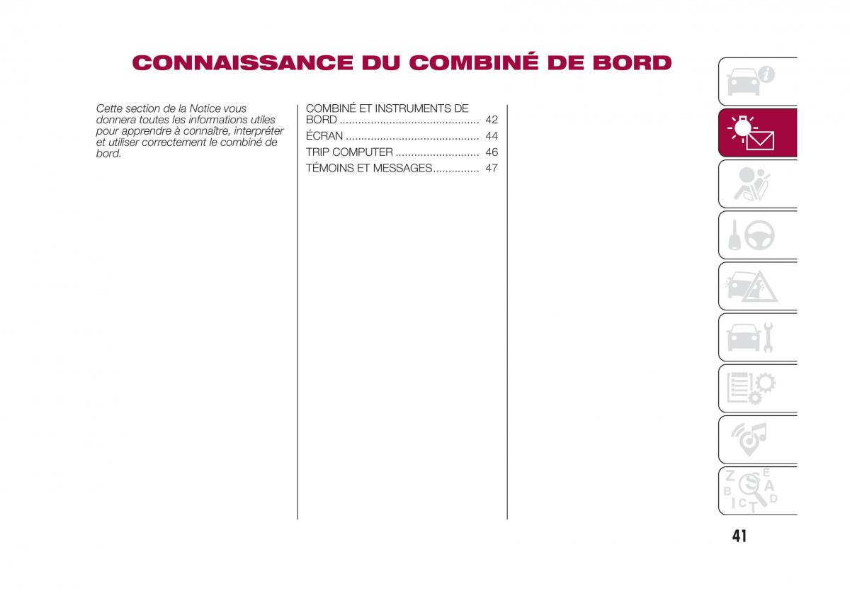 Fiat 500X manuel du proprietaire / page 43