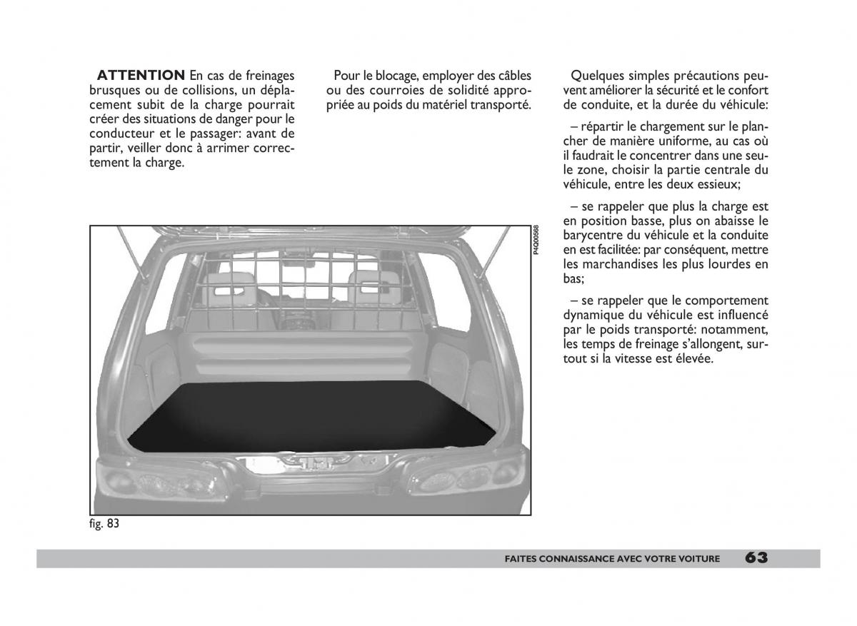 Fiat 600 Seicento manuel du proprietaire / page 64