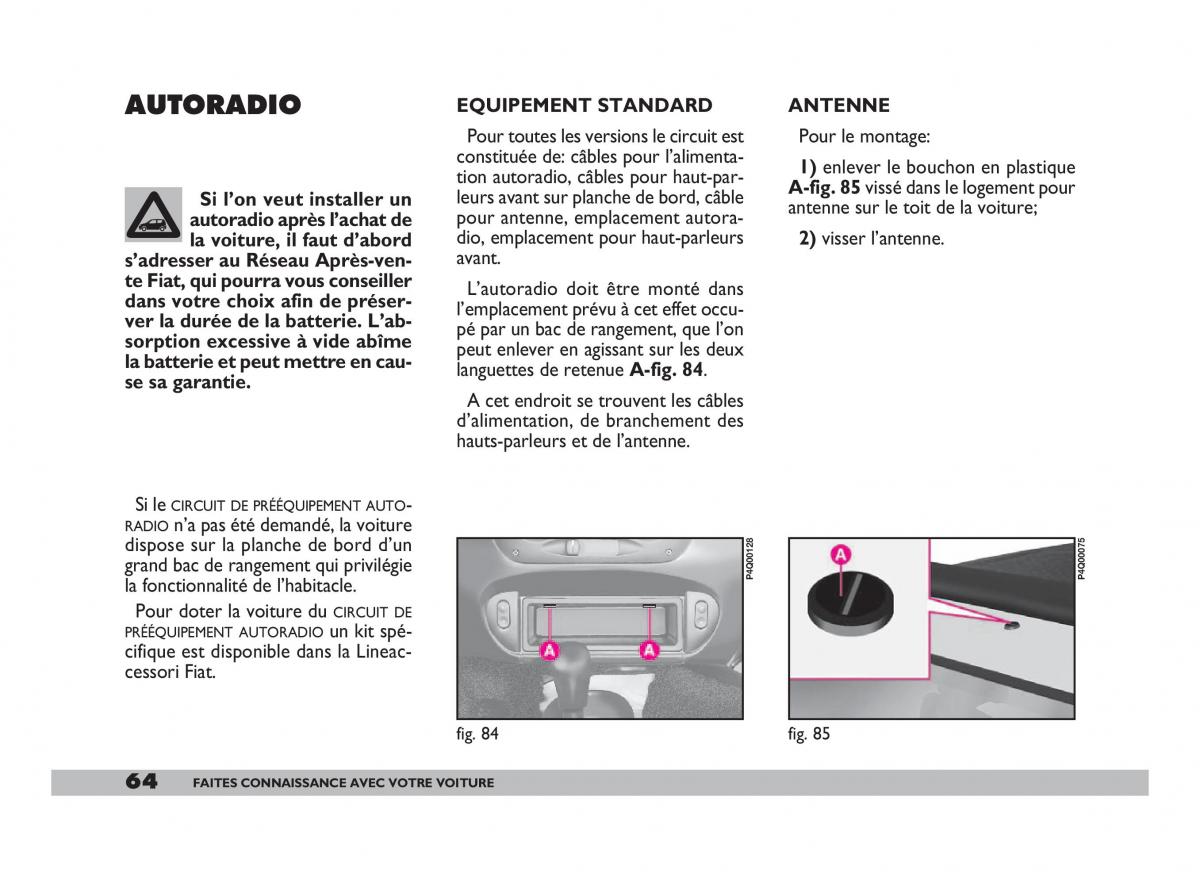 Fiat 600 Seicento manuel du proprietaire / page 65