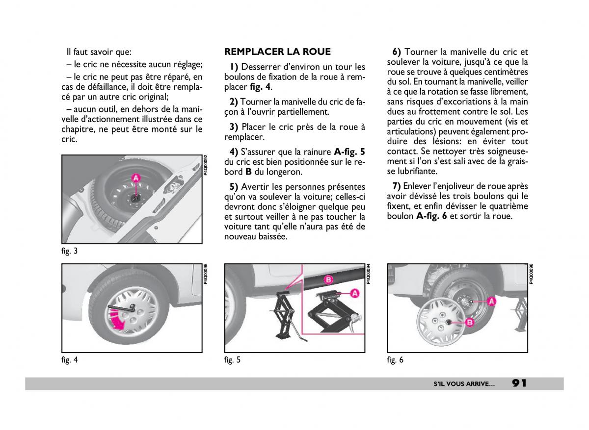 Fiat 600 Seicento manuel du proprietaire / page 92