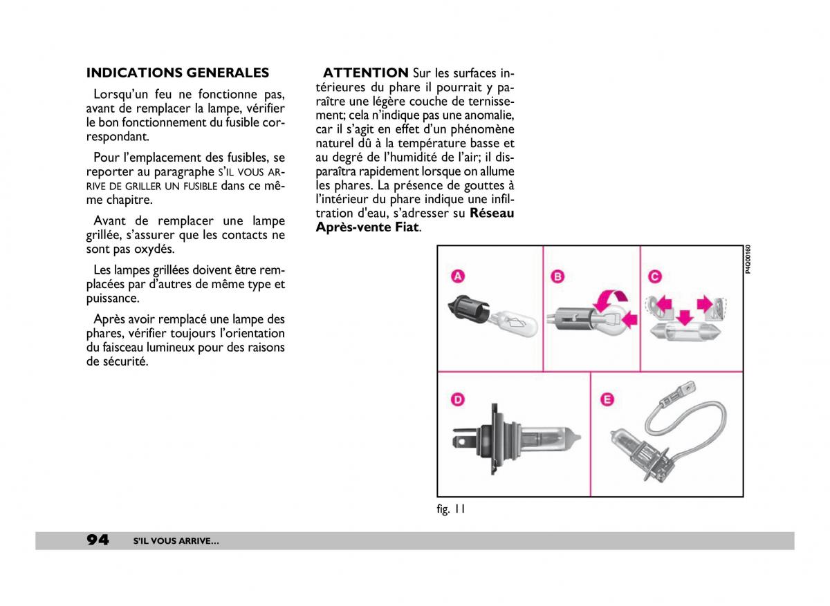 Fiat 600 Seicento manuel du proprietaire / page 95