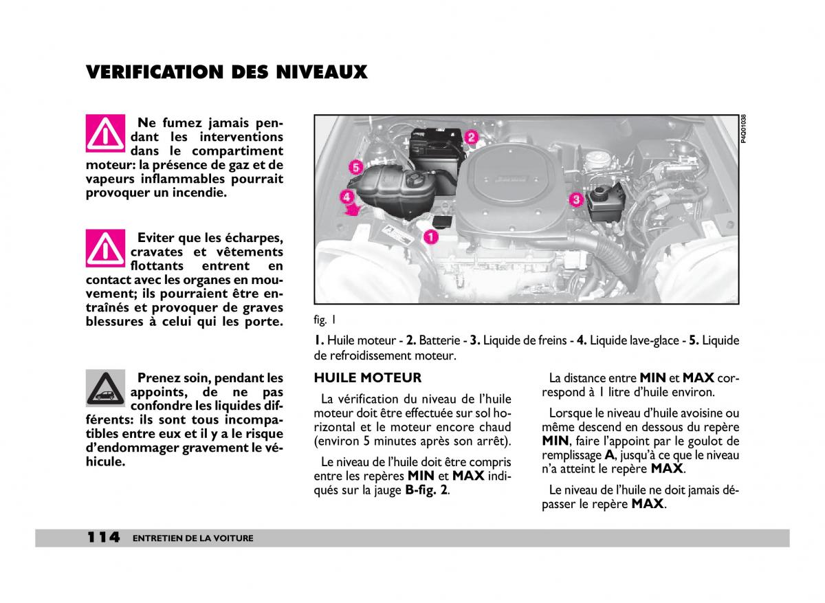 Fiat 600 Seicento manuel du proprietaire / page 115