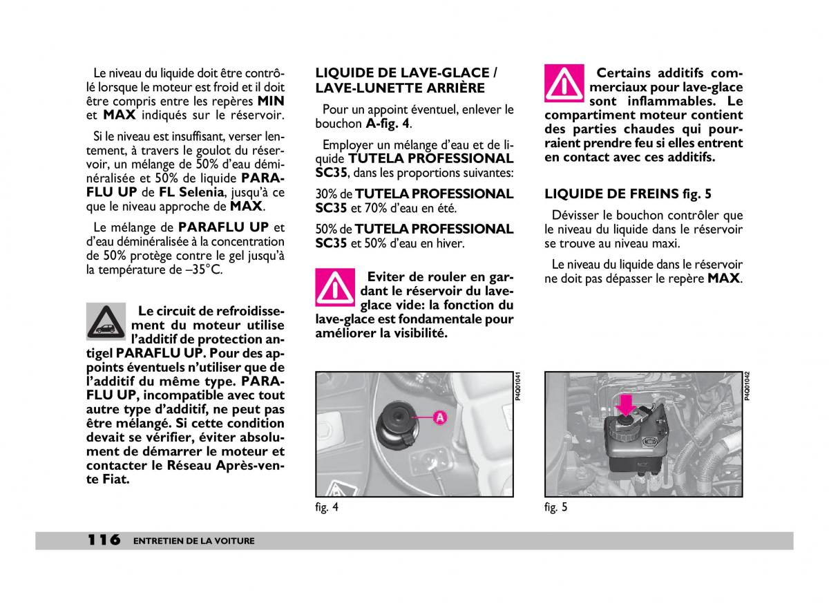 Fiat 600 Seicento manuel du proprietaire / page 117