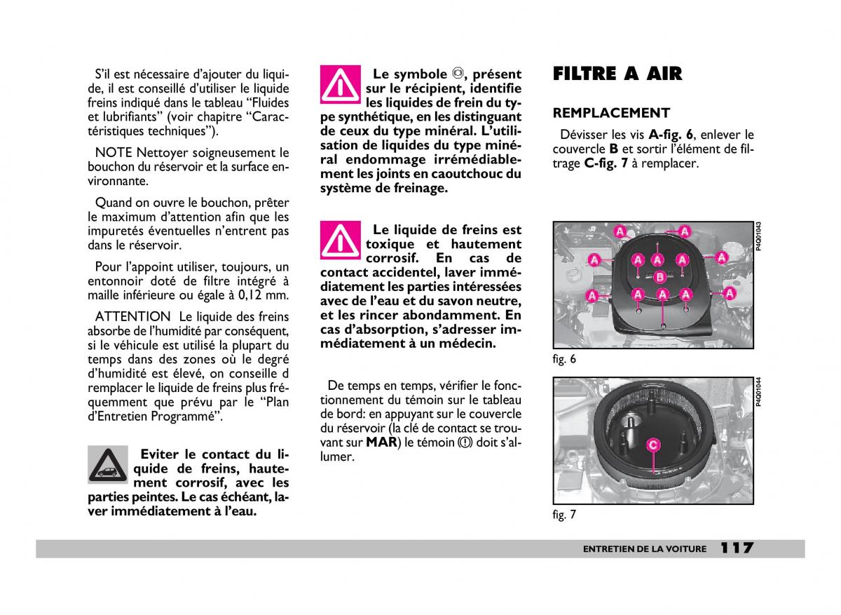 Fiat 600 Seicento manuel du proprietaire / page 118