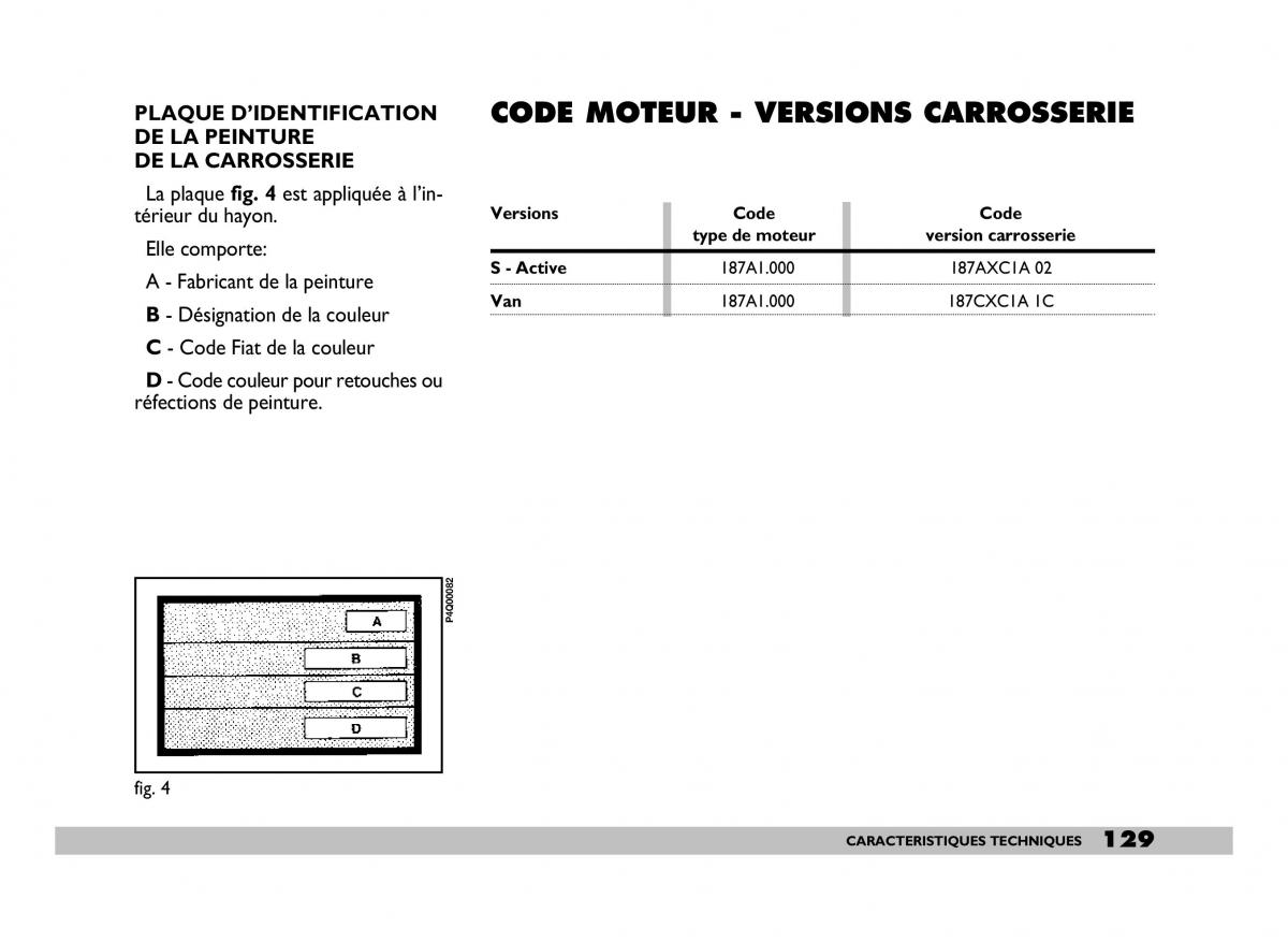 Fiat 600 Seicento manuel du proprietaire / page 130