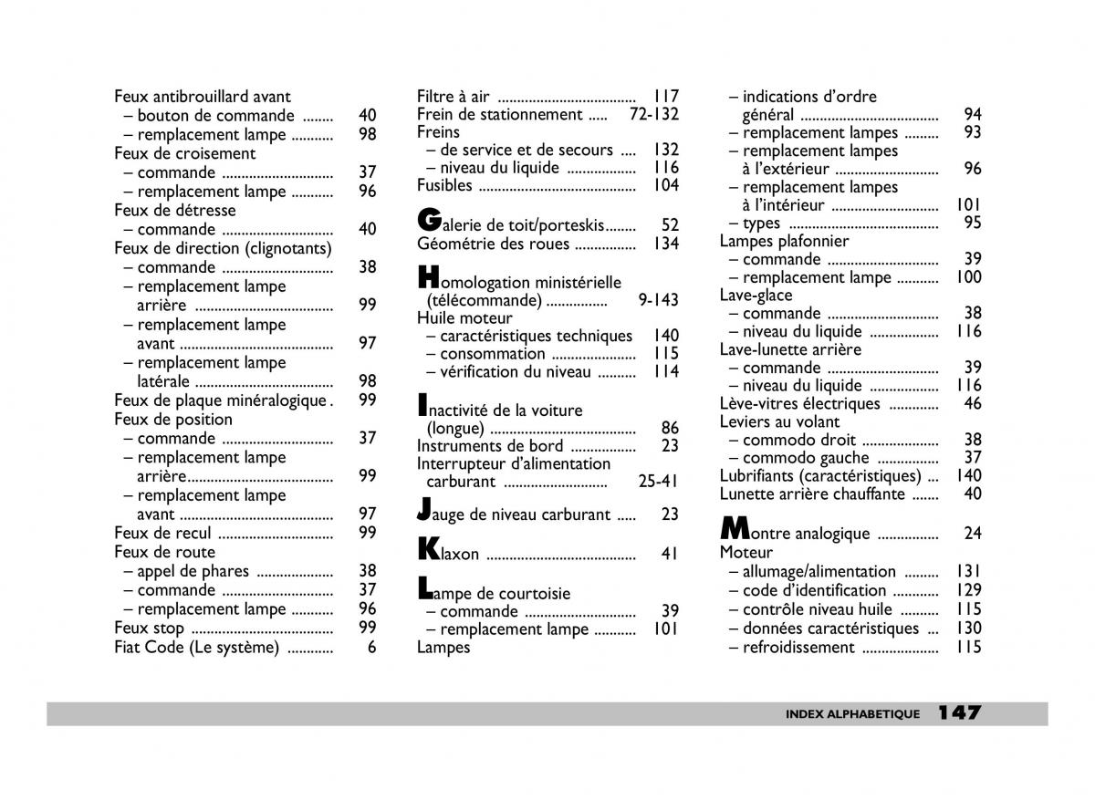 Fiat 600 Seicento manuel du proprietaire / page 148