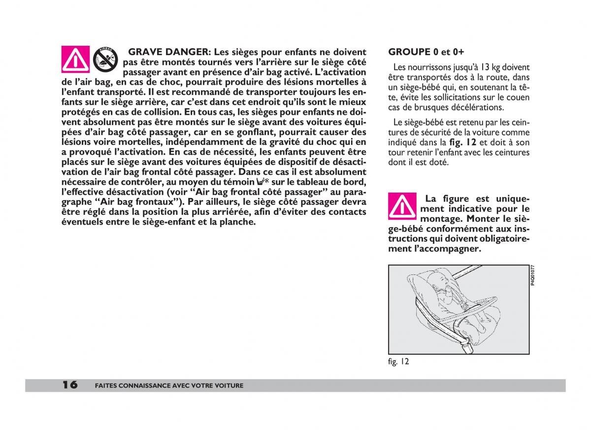 Fiat 600 Seicento manuel du proprietaire / page 17