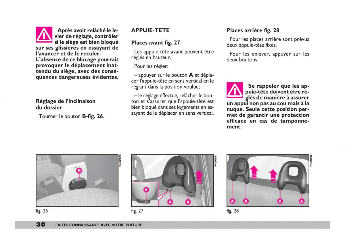 Fiat 600 Seicento manuel du proprietaire / page 31