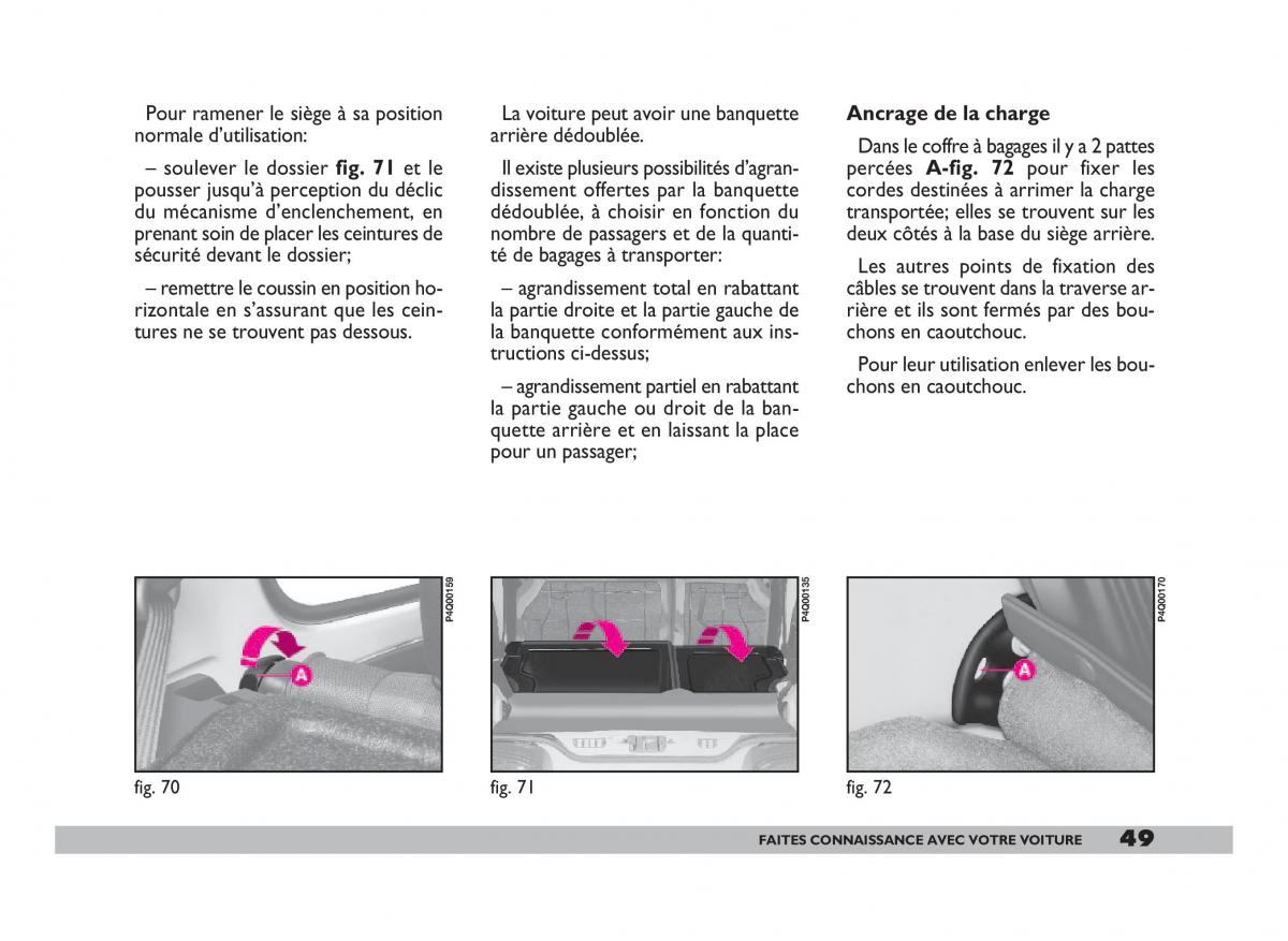 Fiat 600 Seicento manuel du proprietaire / page 50