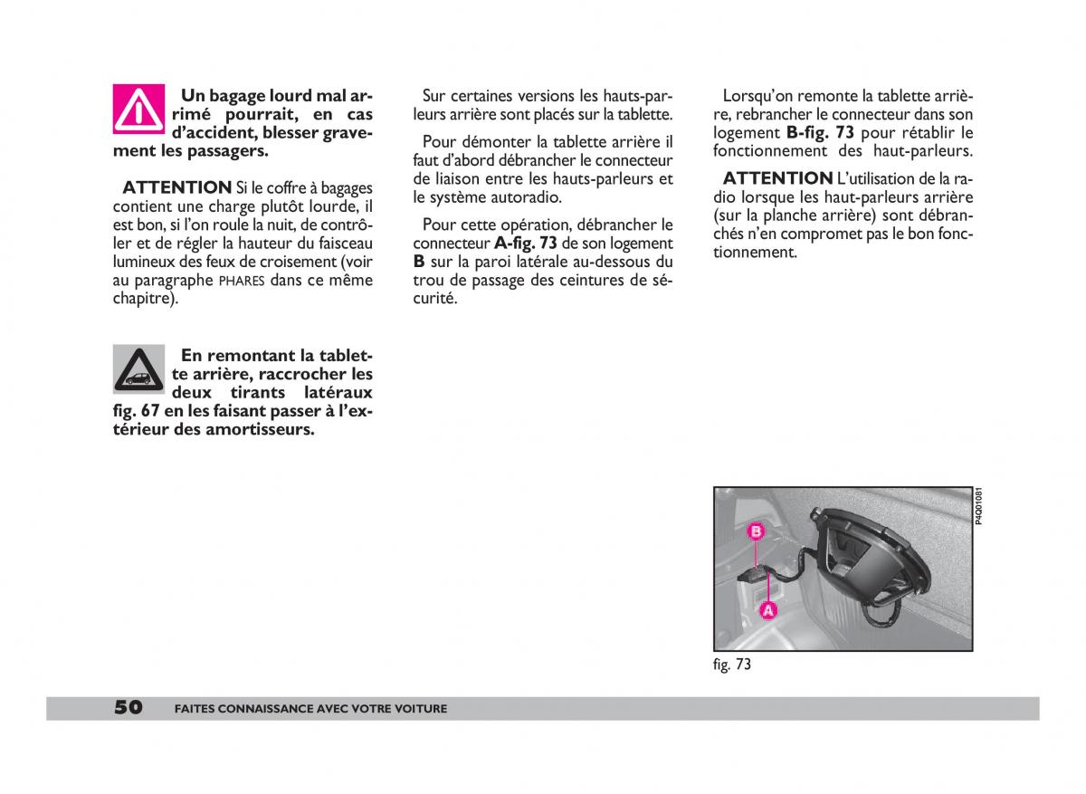 Fiat 600 Seicento manuel du proprietaire / page 51