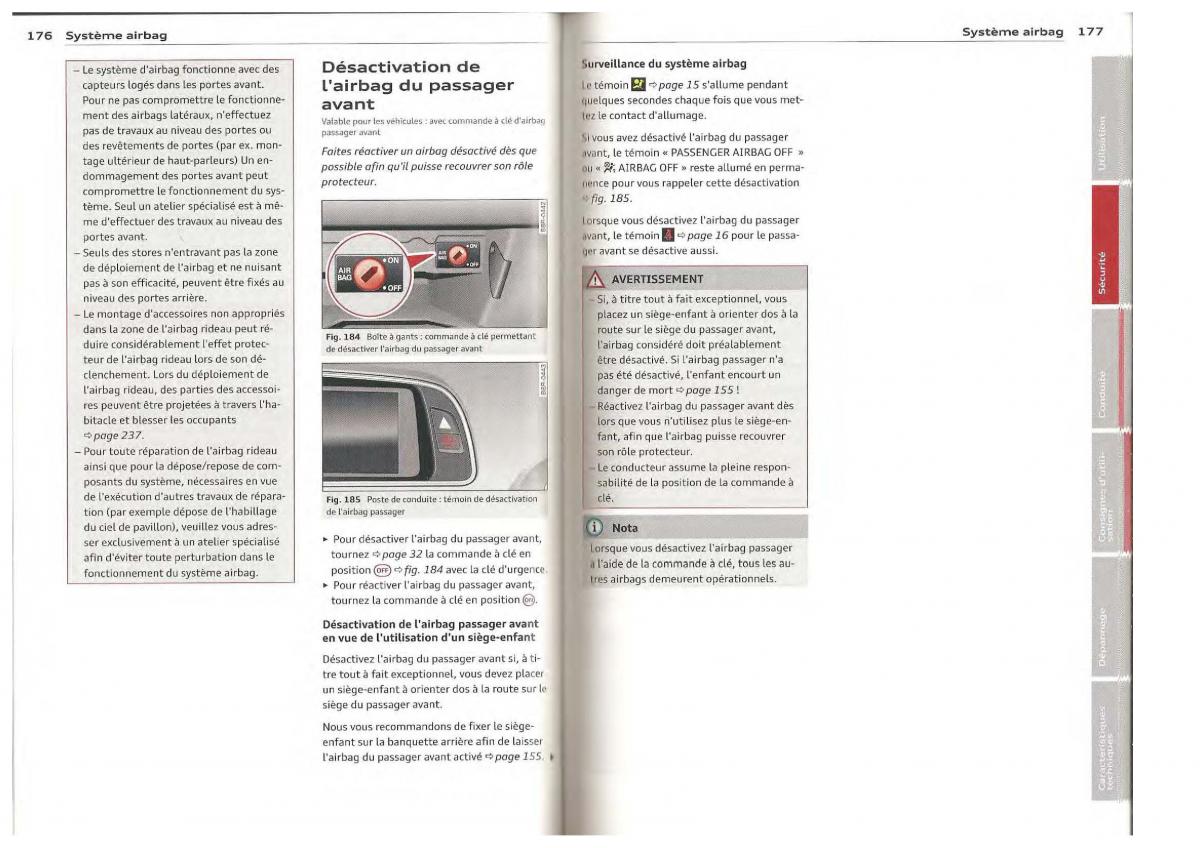 Audi Q5 SQ5 I 1 manuel du proprietaire / page 69