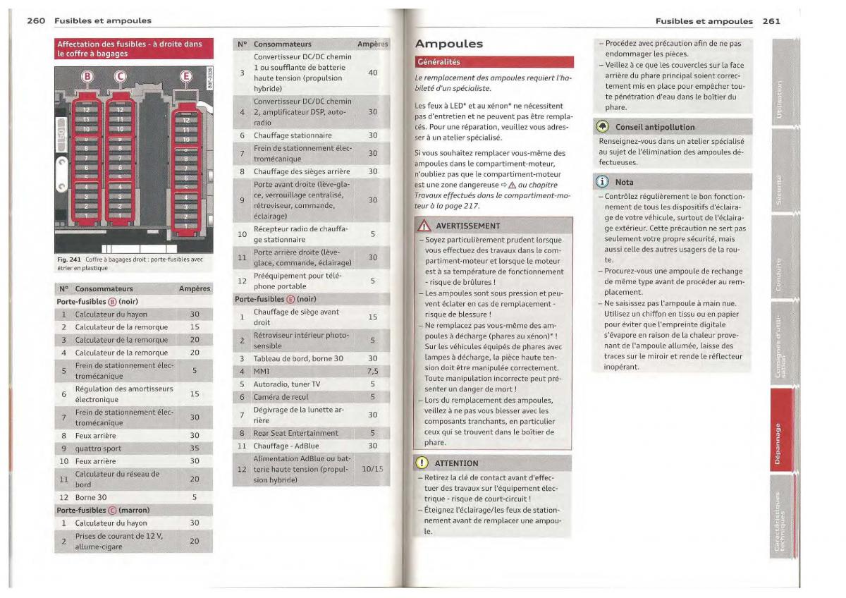 Audi Q5 SQ5 I 1 manuel du proprietaire / page 111