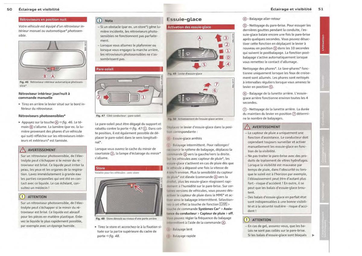 Audi Q5 SQ5 I 1 manuel du proprietaire / page 26