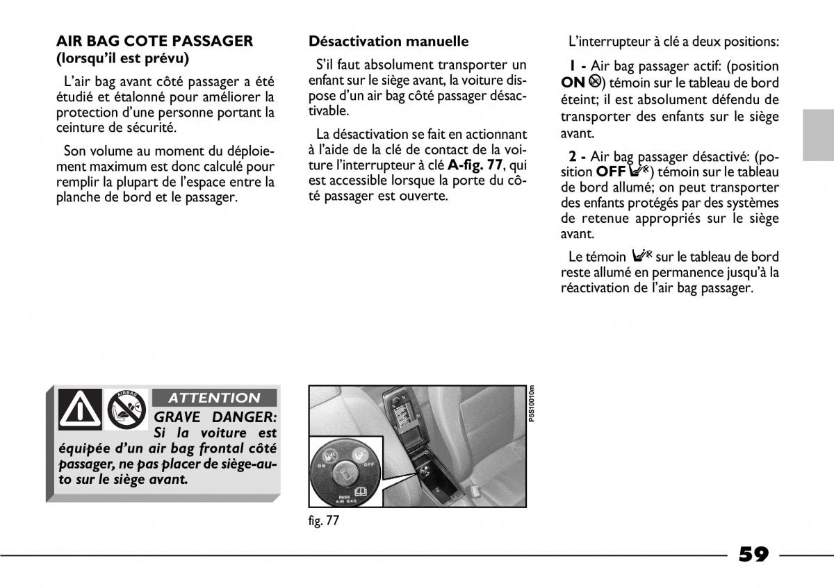 Fiat Barchetta manuel du proprietaire / page 60