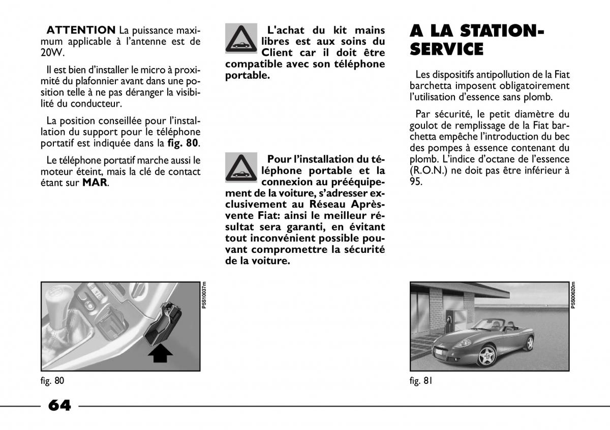 Fiat Barchetta manuel du proprietaire / page 65