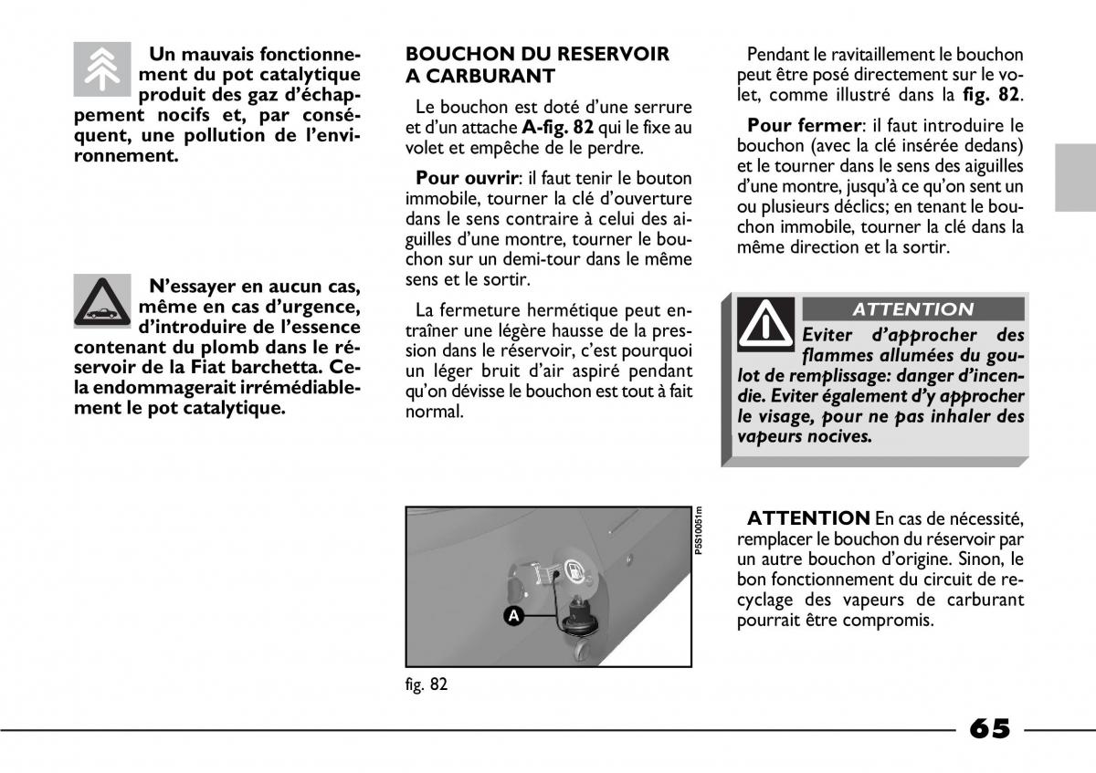 Fiat Barchetta manuel du proprietaire / page 66