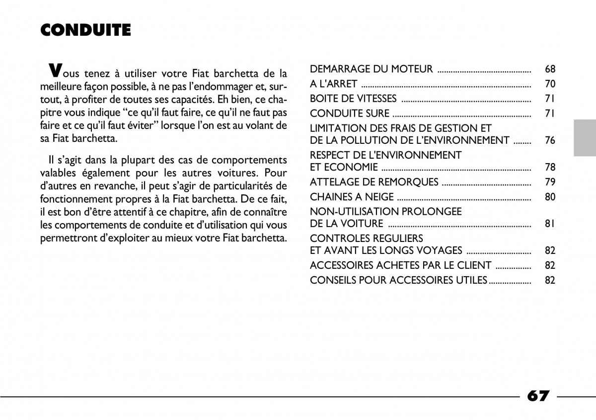 Fiat Barchetta manuel du proprietaire / page 68