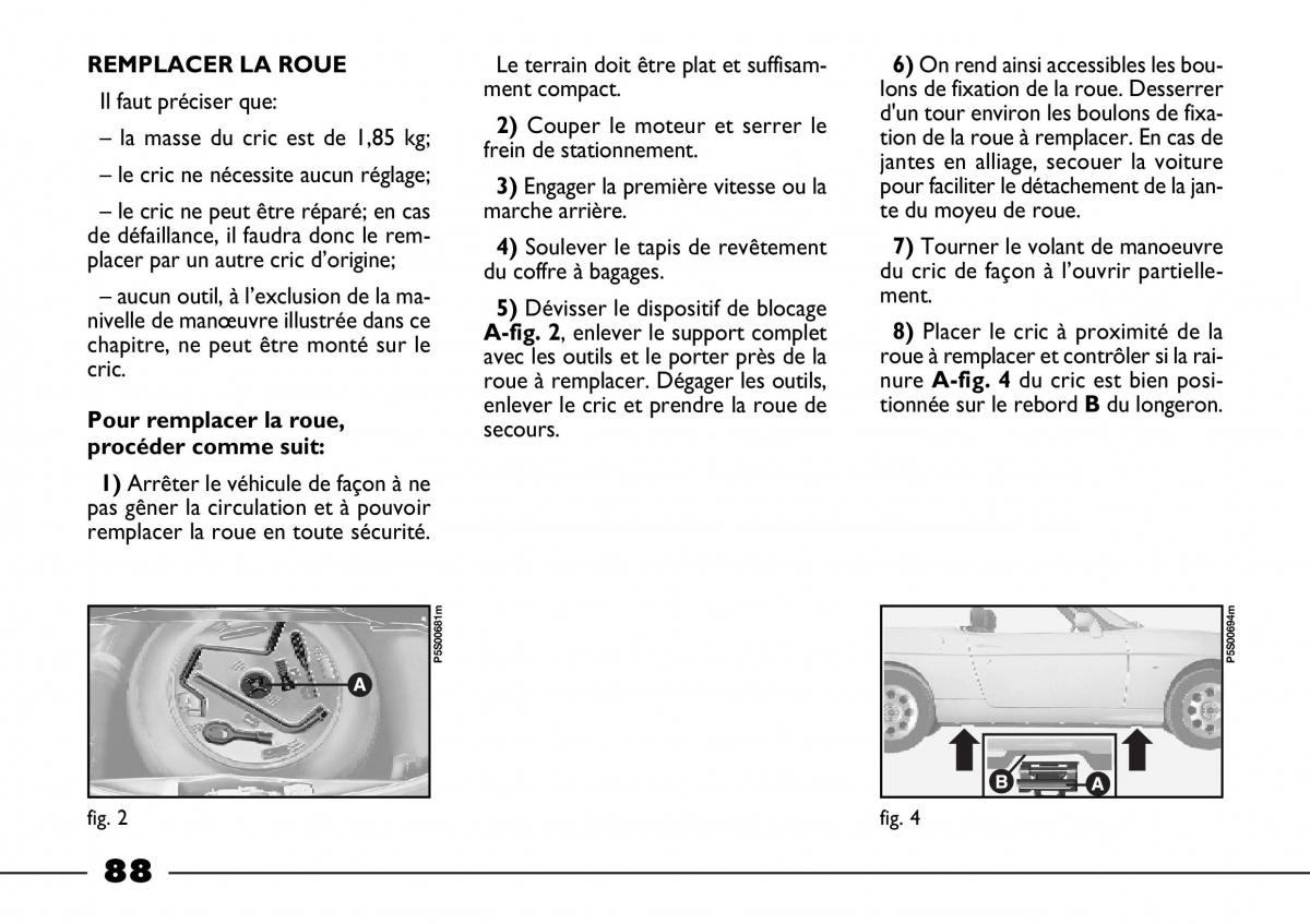 Fiat Barchetta manuel du proprietaire / page 89