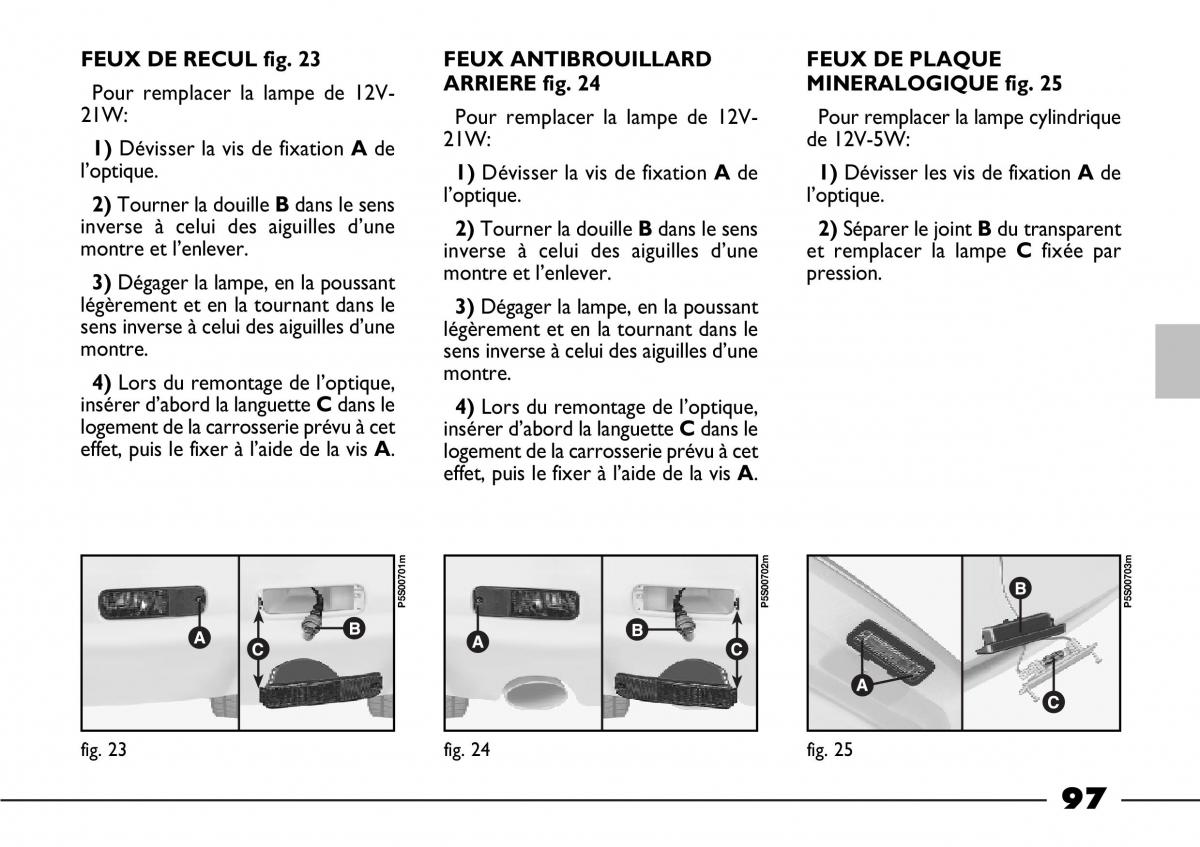 Fiat Barchetta manuel du proprietaire / page 98