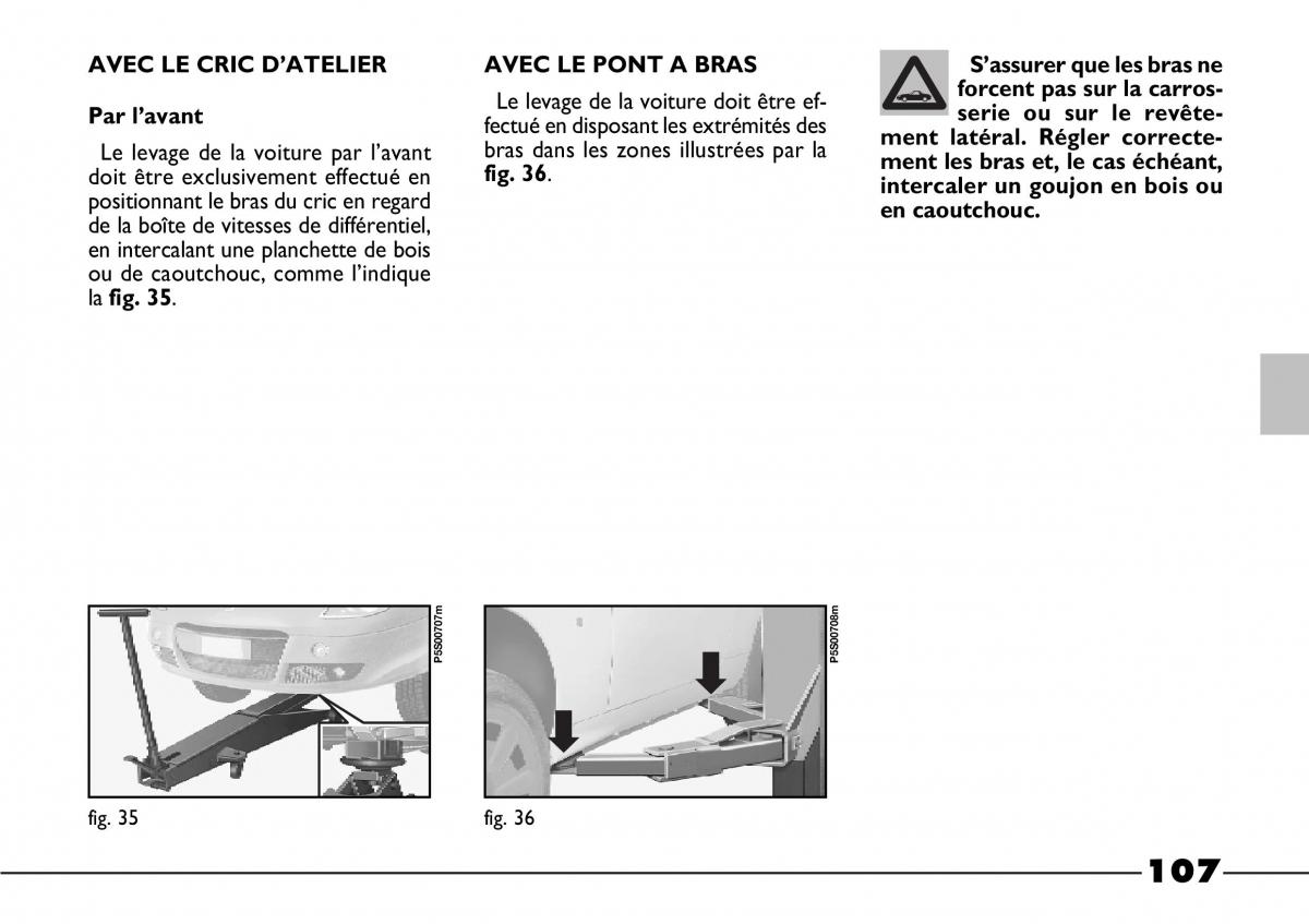 Fiat Barchetta manuel du proprietaire / page 108