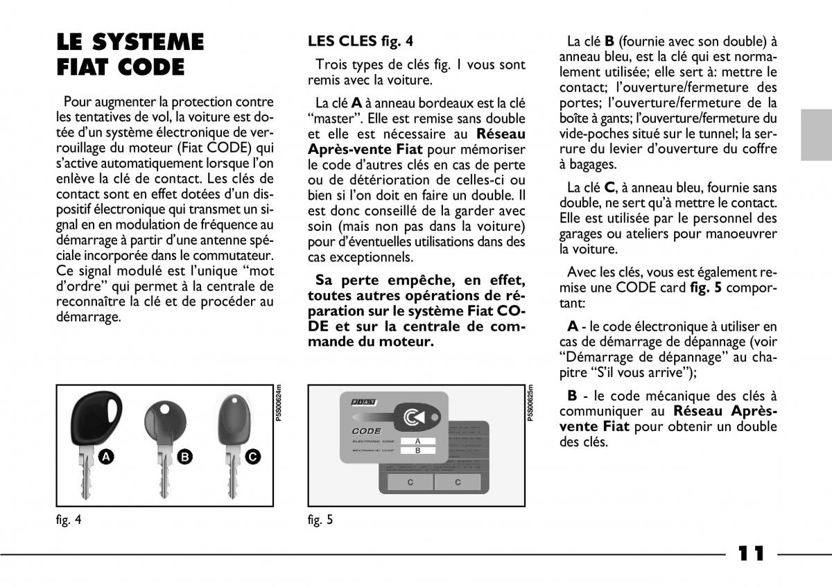 Fiat Barchetta manuel du proprietaire / page 12