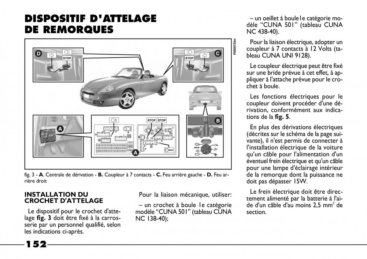 Fiat Barchetta manuel du proprietaire / page 153