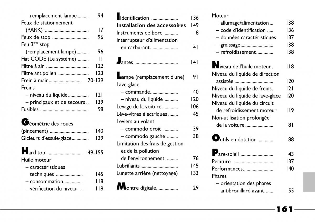 Fiat Barchetta manuel du proprietaire / page 162