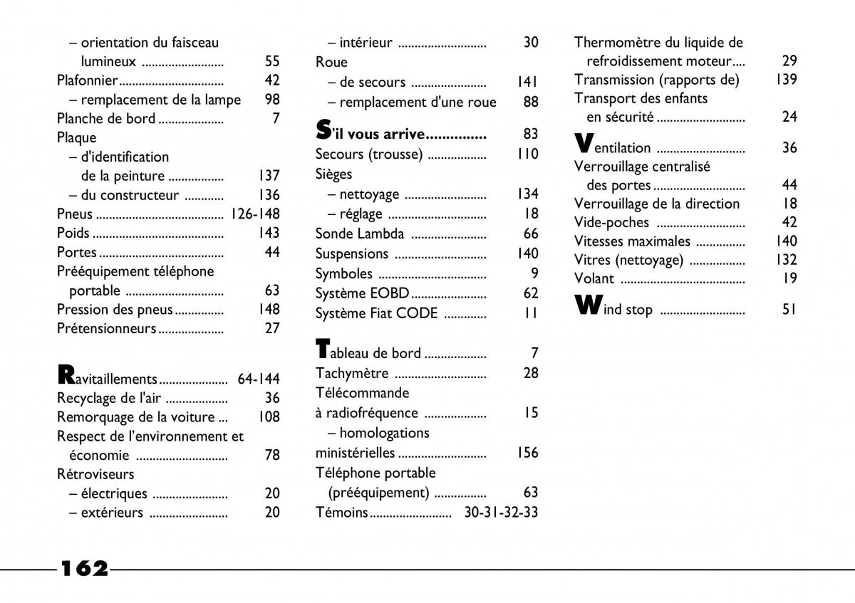 Fiat Barchetta manuel du proprietaire / page 163