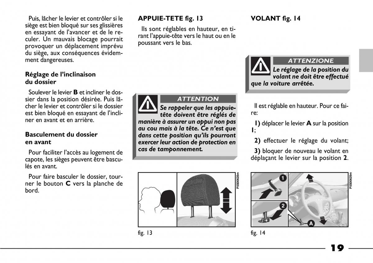 Fiat Barchetta manuel du proprietaire / page 20