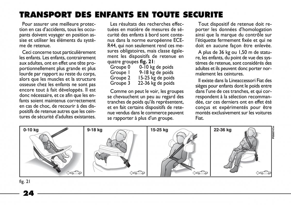 Fiat Barchetta manuel du proprietaire / page 25