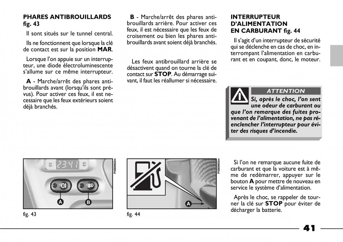 Fiat Barchetta manuel du proprietaire / page 42