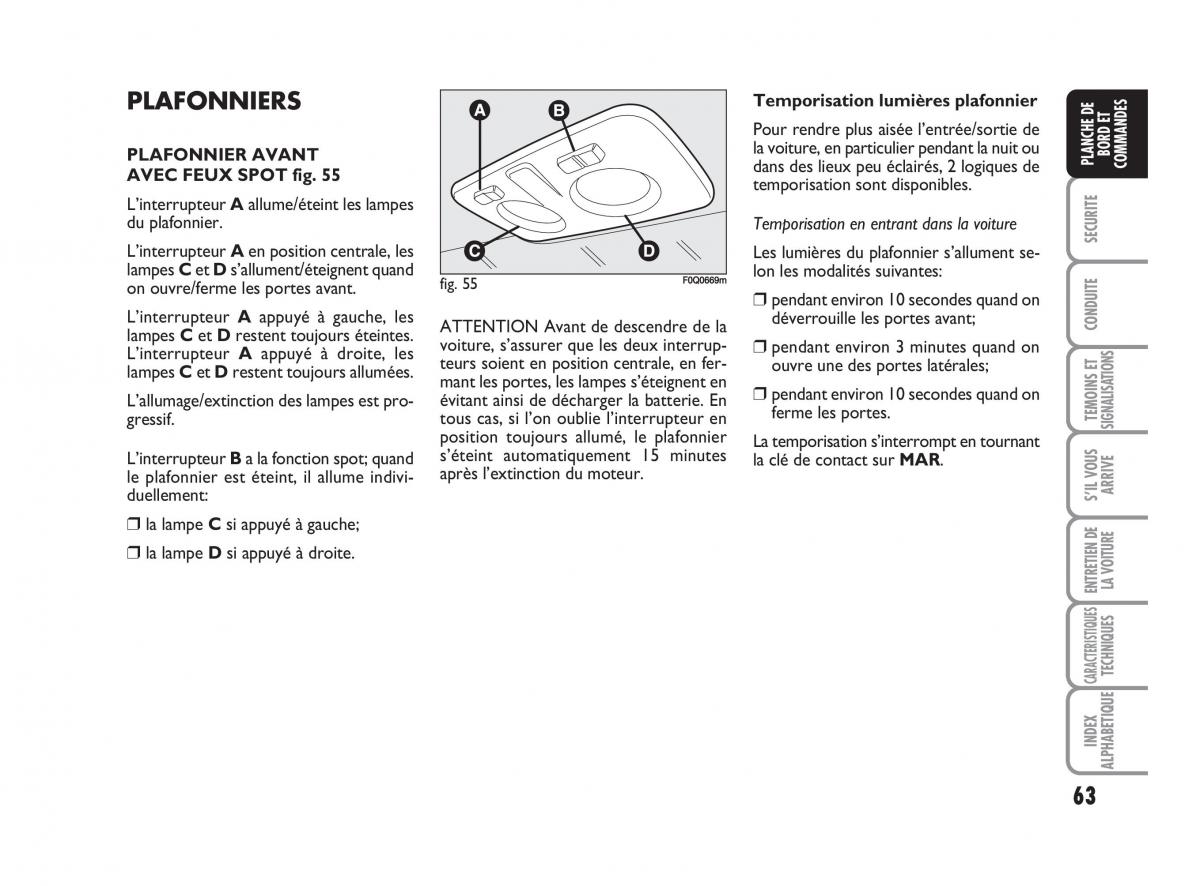 Fiat Bravo II 2 manuel du proprietaire / page 64