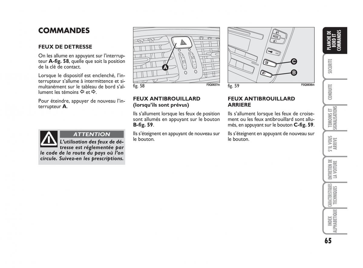 Fiat Bravo II 2 manuel du proprietaire / page 66