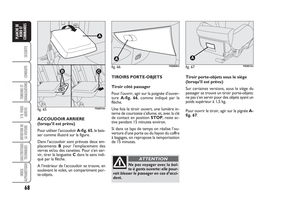 Fiat Bravo II 2 manuel du proprietaire / page 69