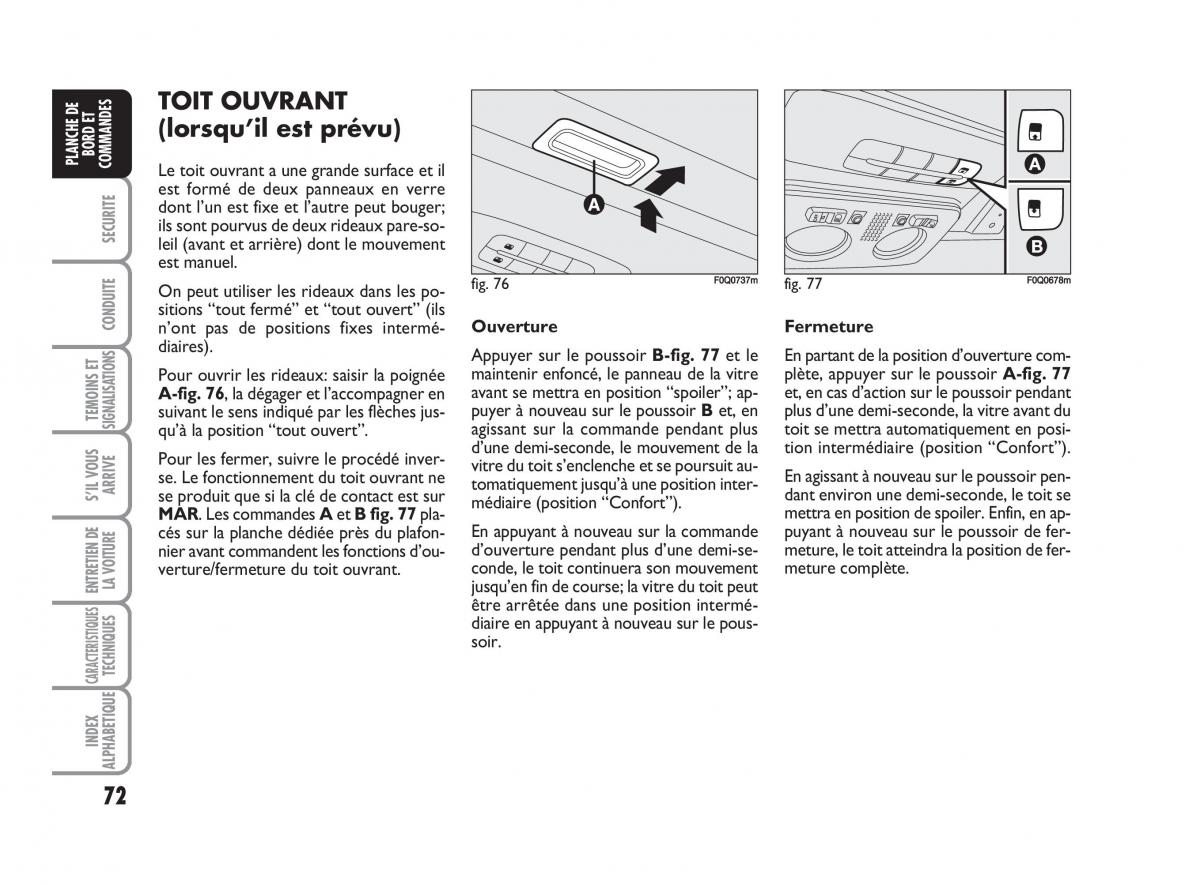 Fiat Bravo II 2 manuel du proprietaire / page 73