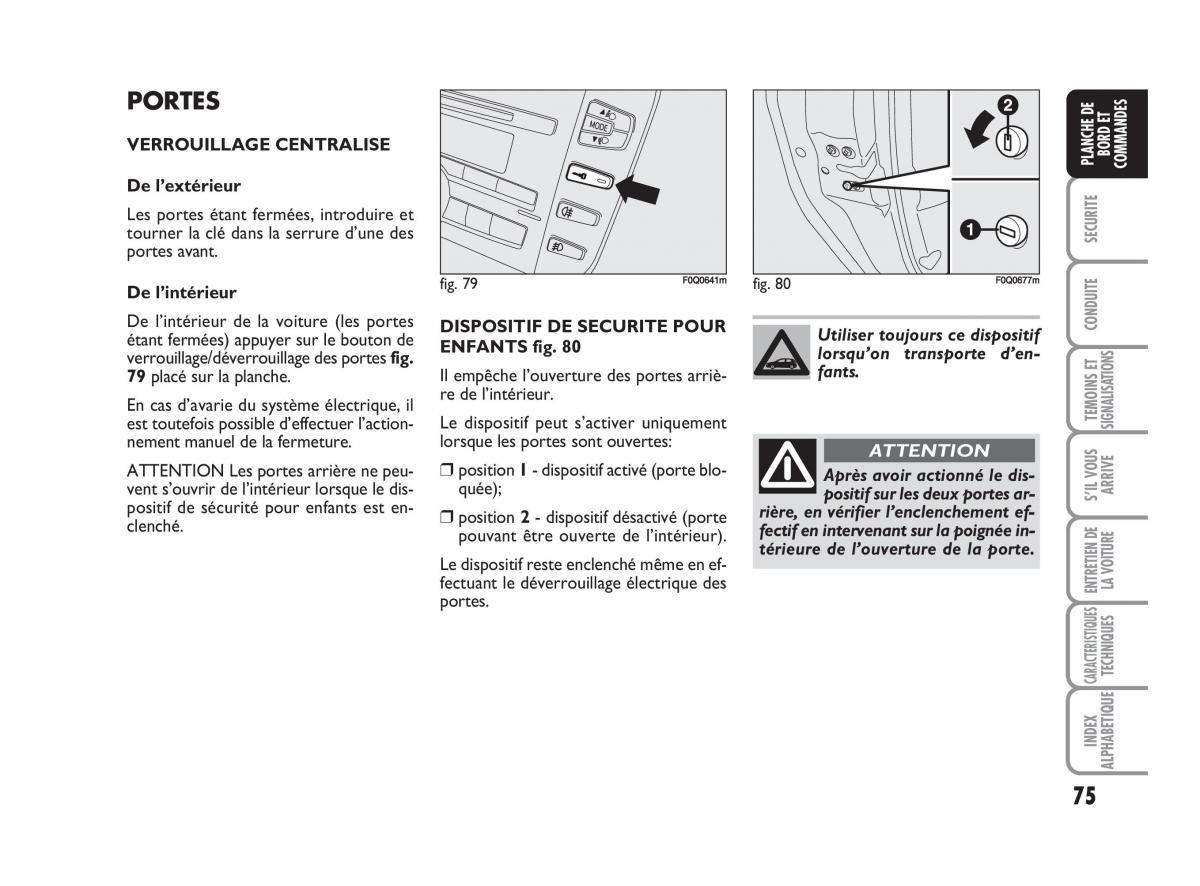 Fiat Bravo II 2 manuel du proprietaire / page 76