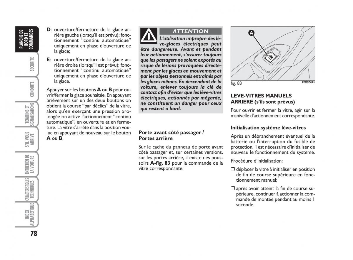 Fiat Bravo II 2 manuel du proprietaire / page 79